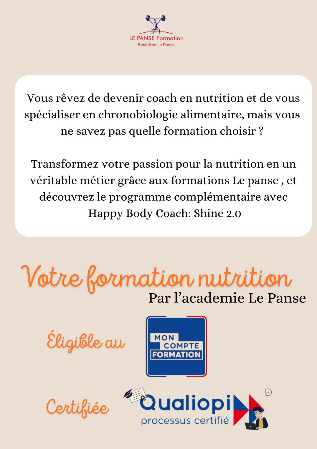Téléchargez votre brochure et inscription "certification nutrition"