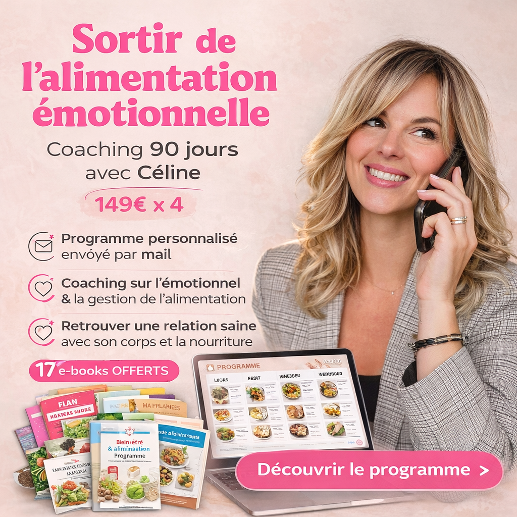 Retrouvez une relation saine avec la nourriture — Coaching 90 jours avec Céline 149€ x4