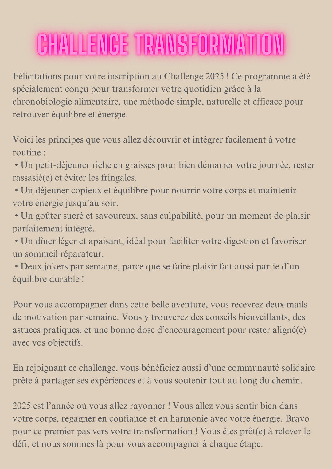 Inscription+ Guide Challenge transformation 2026